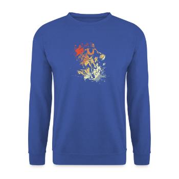 Basketballerin - Unisex Pullover - Royalblau - Vorne - Alina (178cm) & Michal (187cm)