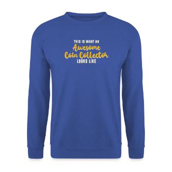 Münzsammler - Unisex Pullover - Royalblau - Vorne - Alina (178cm) & Michal (187cm)