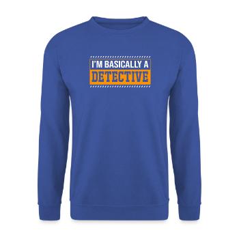Detektiv - Unisex Pullover - Royalblau - Vorne - Alina (178cm) & Michal (187cm)