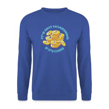 Münzsammler - Unisex Pullover - Royalblau - Vorne - Alina (178cm) & Michal (187cm)