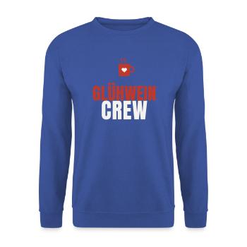 Glühwein Crew Weihnachtsmarkt Tasse Team Winter - Unisex Pullover - Royalblau - Vorne - Alina (178cm) & Michal (187cm)