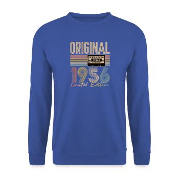 70. Geburtstag, 70 Jahre - Unisex Pullover - Royalblau - Vorne - Alina (178cm) & Michal (187cm)