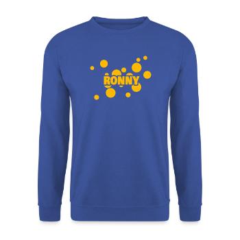 Ronny als Vorname - Unisex Pullover - Royalblau - Vorne - Alina (178cm) & Michal (187cm)