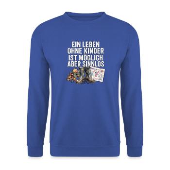 Coole Eltern - Unisex Pullover - Royalblau - Vorne - Alina (178cm) & Michal (187cm)
