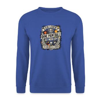 Paintballspieler Paintball - Unisex Pullover - Royalblau - Vorne - Alina (178cm) & Michal (187cm)