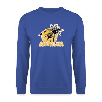 Strand Antalya - Unisex Pullover - Royalblau - Vorne - Alina (178cm) & Michal (187cm)