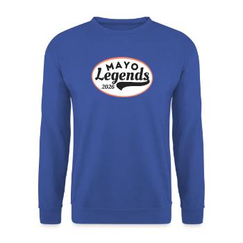 Mayo Legends 2026 - Unisex Pullover - Royalblau - Vorne - Alina (178cm) & Michal (187cm)