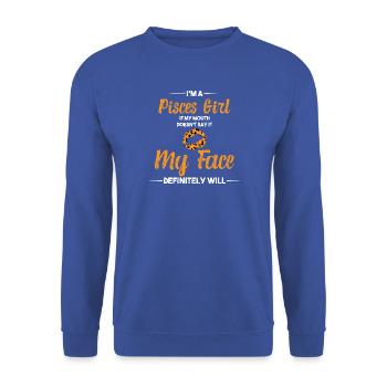 Sternzeichen Fische - Unisex Pullover - Royalblau - Vorne - Alina (178cm) & Michal (187cm)