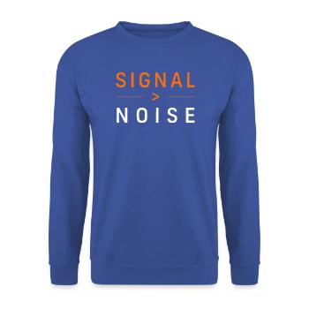 Bitcoin digitales Geld Wertspeicher Finanzielle  - Unisex Pullover - Royalblau - Vorne - Alina (178cm) & Michal (187cm)