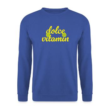 Dolce Vita Vitamin C Limette cool Quotes Sommer  - Unisex Pullover - Royalblau - Vorne - Alina (178cm) & Michal (187cm)