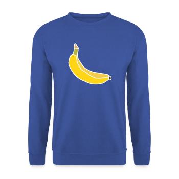 Yellow Banana – Minimalist Fruity Illustration - Unisex Sweatshirt - royal blue - Front - Alina (178cm) & Michal (187cm)