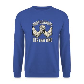 Brotherhood Bruderschaft - Unisex Sweatshirt - royal blue - Front - Alina (178cm) & Michal (187cm)