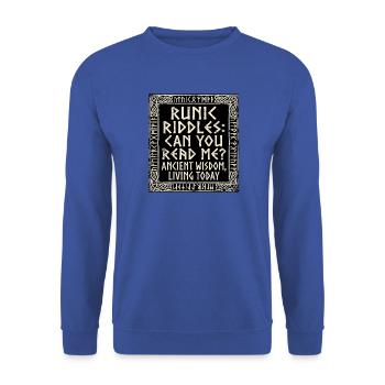 Germanic Runic Script - Unisex Sweatshirt - royal blue - Front - Alina (178cm) & Michal (187cm)