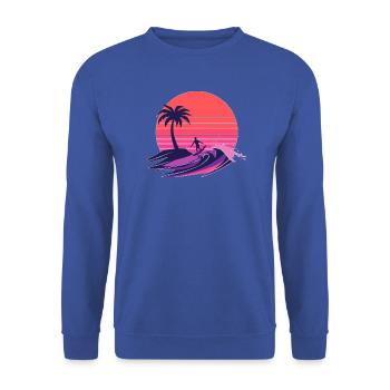 Sonnenuntergang Wellenreiter - Unisex Pullover - Royalblau - Vorne - Alina (178cm) & Michal (187cm)