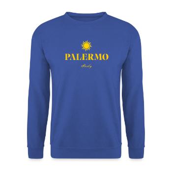 Palermo-Sizilien-Sonnenkap - Unisex Pullover - Royalblau - Vorne - Alina (178cm) & Michal (187cm)