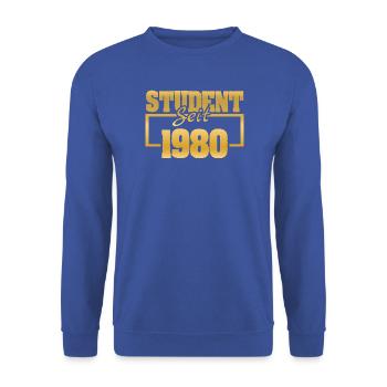 seit 1980 - Unisex Pullover - Royalblau - Vorne - Alina (178cm) & Michal (187cm)