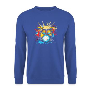 Schlagzeug Steamwave - Unisex Pullover - Royalblau - Vorne - Alina (178cm) & Michal (187cm)
