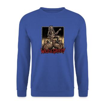 80s Heavy Metal Wild and Greedy Beer Festival - Unisex Sweatshirt - royal blue - Front - Alina (178cm) & Michal (187cm)