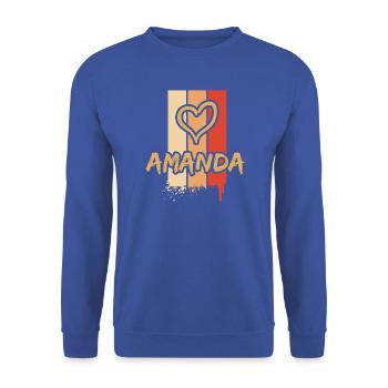 Amanda - Unisex Pullover - Royalblau - Vorne - Alina (178cm) & Michal (187cm)
