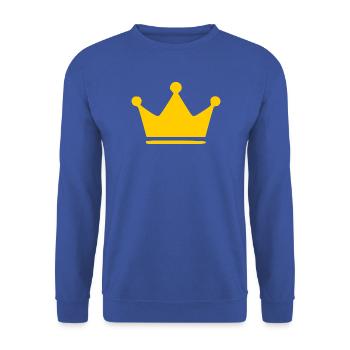  Krone gelb Geburtstag Geschenk Birthday - Unisex Pullover - Royalblau - Vorne - Alina (178cm) & Michal (187cm)