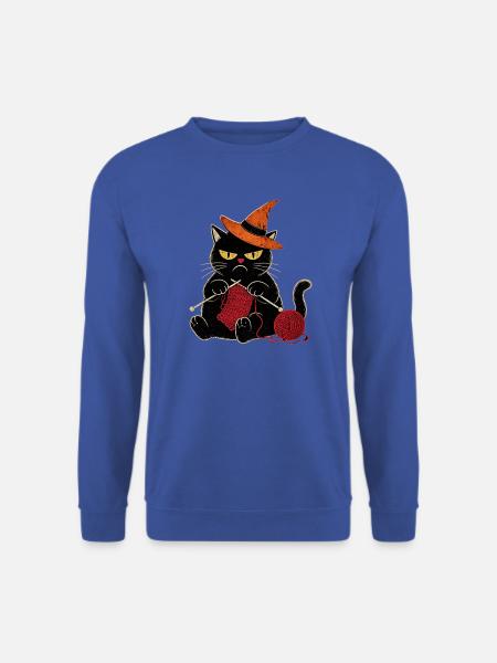 Halloween grumpy Katze für Katzenliebhaber - Unisex Pullover - Royalblau