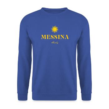 Messina, Sizilien, Sonnenemblem - Unisex Pullover - Royalblau - Vorne - Alina (178cm) & Michal (187cm)