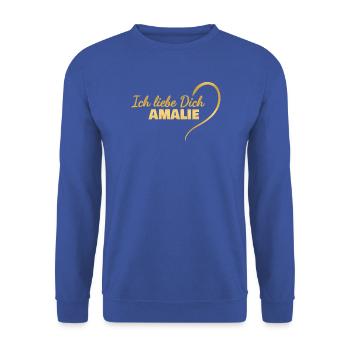 Herz Amalie - Unisex Pullover - Royalblau - Vorne - Alina (178cm) & Michal (187cm)