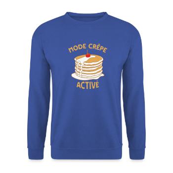 Aktiver Crêpe-Modus - Unisex Pullover - Royalblau - Vorne - Alina (178cm) & Michal (187cm)