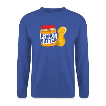 Erdnussbutter - Unisex Pullover - Royalblau - Vorne - Alina (178cm) & Michal (187cm)