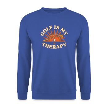 Golf ist meine Flucht - Unisex Pullover - Royalblau - Vorne - Alina (178cm) & Michal (187cm)