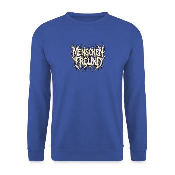 Menschenfreund Heavy Metal - Unisex Pullover - Royalblau - Vorne - Alina (178cm) & Michal (187cm)