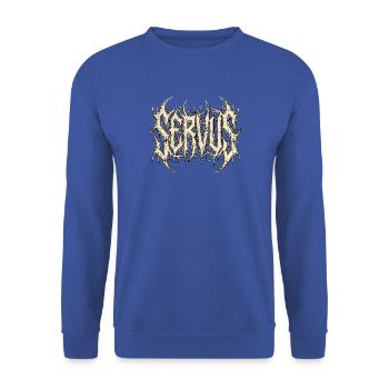 Heavy Metal Servus - Unisex Pullover - Royalblau - Vorne - Alina (178cm) & Michal (187cm)