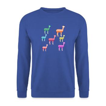 Lamas - Unisex Pullover - Royalblau - Vorne - Alina (178cm) & Michal (187cm)