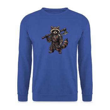 Mittelalter Waschbär - Unisex Pullover - Royalblau - Vorne - Alina (178cm) & Michal (187cm)