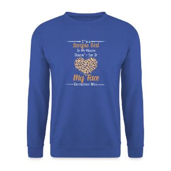 Sternzeichen Skorpion - Unisex Pullover - Royalblau - Vorne - Alina (178cm) & Michal (187cm)