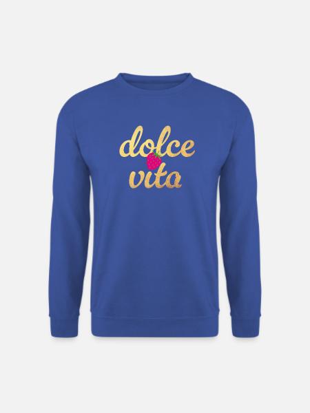 Dolce Vita Gold Erdbeere Italien Lebensfreude Fun - Unisex Pullover - Royalblau