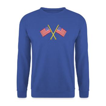 Flagge der Vereinigten Staaten - Unisex Pullover - Royalblau - Vorne - Alina (178cm) & Michal (187cm)