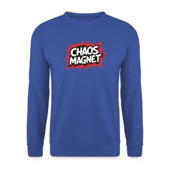 Chaos Magnet Comic Explosion - Unisex Pullover - Royalblau - Vorne - Alina (178cm) & Michal (187cm)