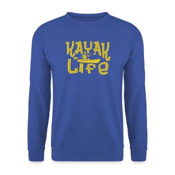  KAYAKS KANU "KAYAK IS LIFE" Kayaking - Unisex Pullover - Royalblau - Vorne - Alina (178cm) & Michal (187cm)