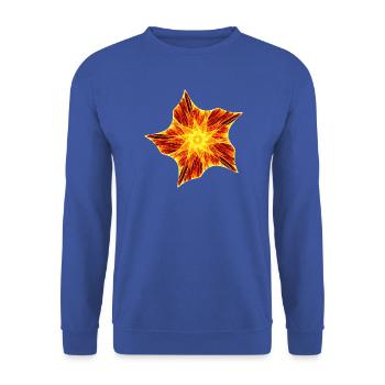 Flammender  Seestern  - Unisex Pullover - Royalblau - Vorne - Alina (178cm) & Michal (187cm)