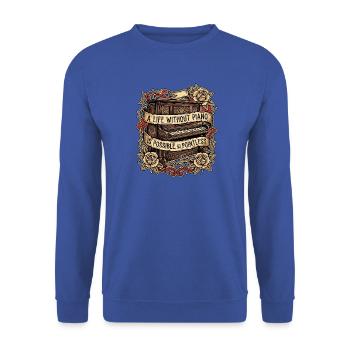 Piano Liebhaber Retro Vintage - Unisex Pullover - Royalblau - Vorne - Alina (178cm) & Michal (187cm)