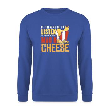 Makkaroni und Käse Mac and Cheese - Unisex Pullover - Royalblau - Vorne - Alina (178cm) & Michal (187cm)