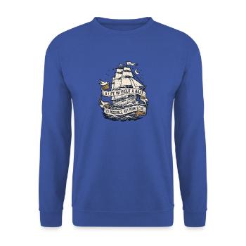 Seefahrer Seemann Seebär - Unisex Pullover - Royalblau - Vorne - Alina (178cm) & Michal (187cm)
