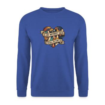 Katzenmama Katzen - Unisex Pullover - Royalblau - Vorne - Alina (178cm) & Michal (187cm)