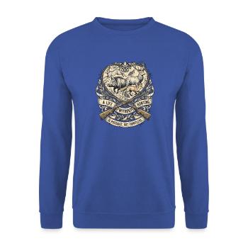 Jäger Schützenverein - Unisex Pullover - Royalblau - Vorne - Alina (178cm) & Michal (187cm)