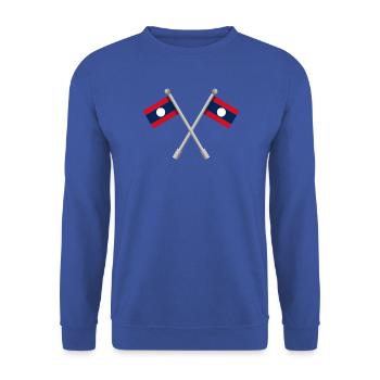 Laotische Flagge - Unisex Pullover - Royalblau - Vorne - Alina (178cm) & Michal (187cm)