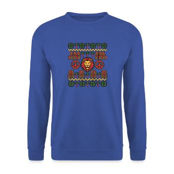 Christmas Reggae Lion - Unisex Pullover - Royalblau - Vorne - Alina (178cm) & Michal (187cm)