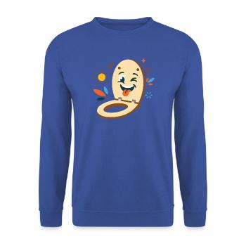 Lustige Klobrille nimmt Sonnenbad - Unisex Pullover - Royalblau - Vorne - Alina (178cm) & Michal (187cm)