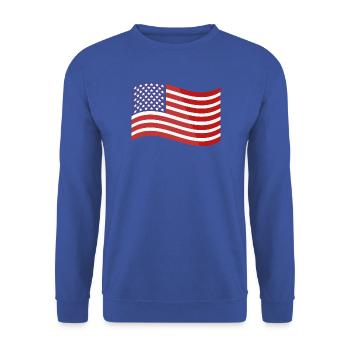 Flagge der Vereinigten Staaten - Unisex Pullover - Royalblau - Vorne - Alina (178cm) & Michal (187cm)