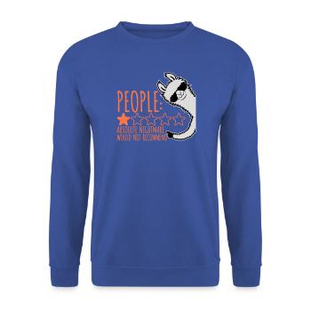 People Absolute Nightmare 1 Stern Review Lama Text - Unisex Pullover - Royalblau - Vorne - Alina (178cm) & Michal (187cm)